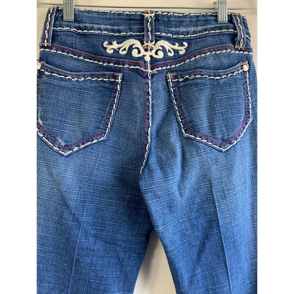 Cache Contour Collection Cowgirl Western Contrast Stitch Bootcut Jeans - Picture 3 of 13